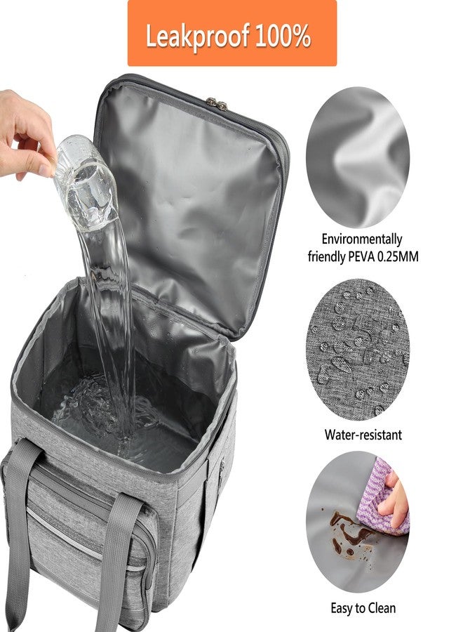 EXLIFBAG حقيبة غداء EXLIFBAG للنساء، حقيبة غداء معزولة بطبقتين للبالغين، حقيبة غداء مبردة مانعة للتسرب للرجال مع حزام كتف قابل للتعديل، غاري - Image 4